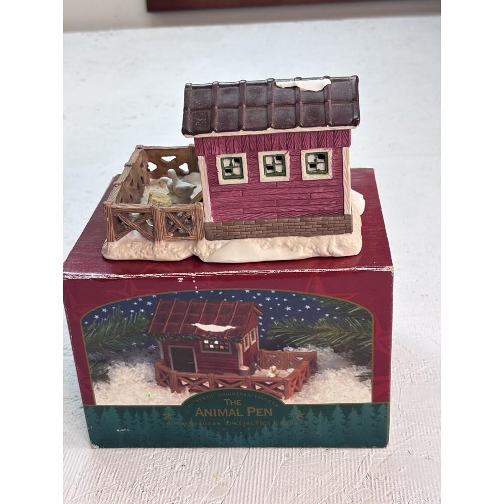 Christmas Valley Animal Pen Seasonal Specialties Lighted Villa 1995 Vintage Rare
